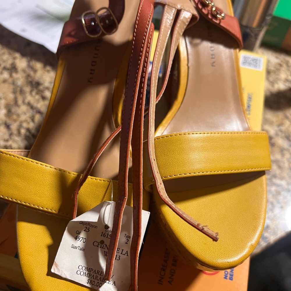 Chinese Laundry Yellow and Brown Women's Sandals